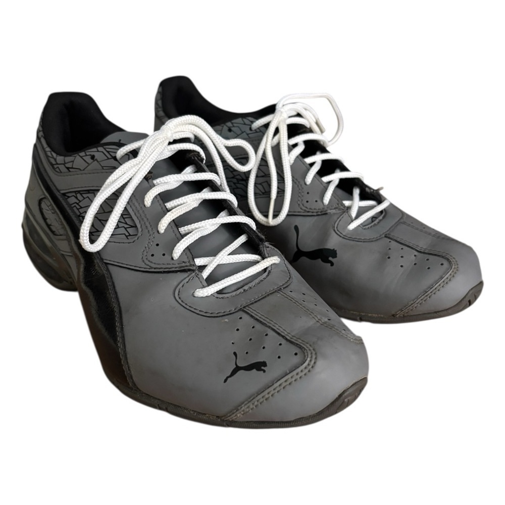 Puma Kid’s Charcoal Athletic Sneakers with New White Laces